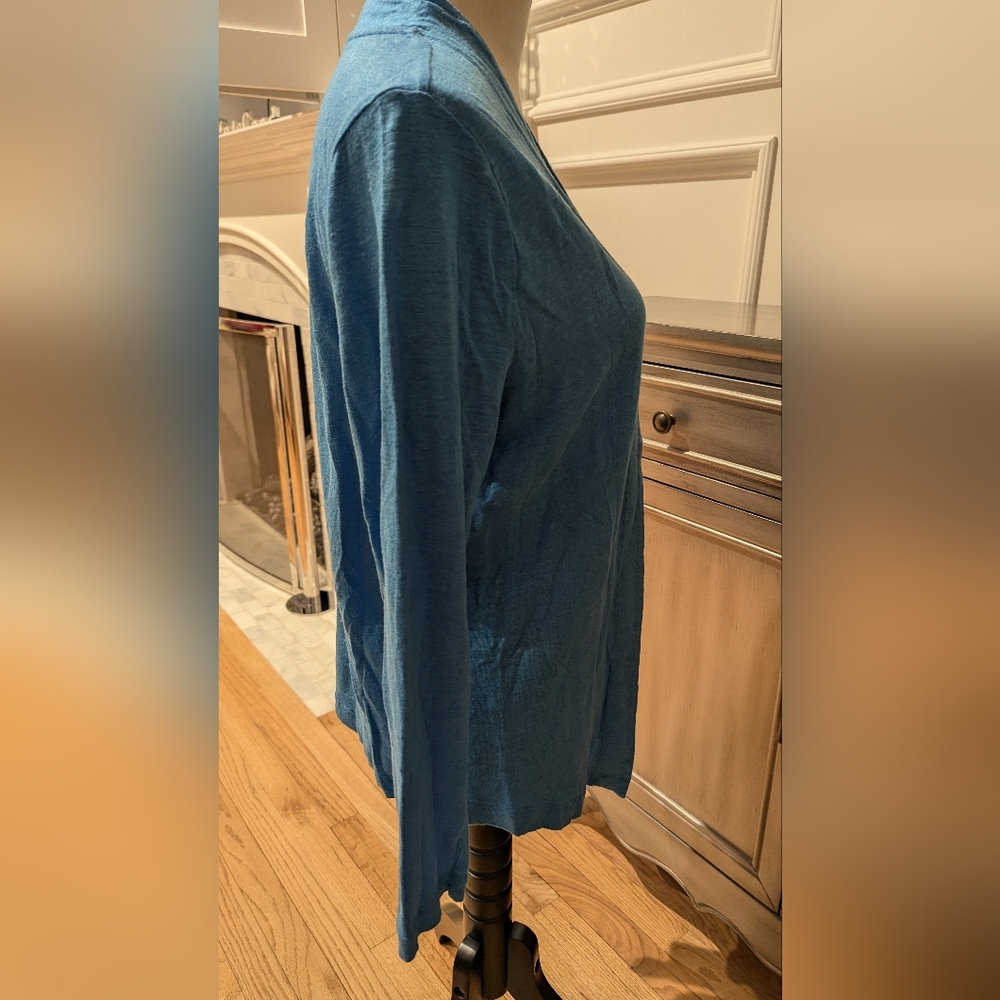 Chicos Bright Blue Open-Front Women's Sweater - Picture 4 of 7